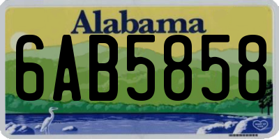 AL license plate 6AB5858