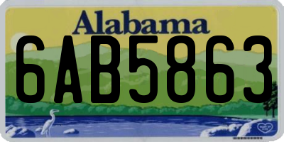 AL license plate 6AB5863