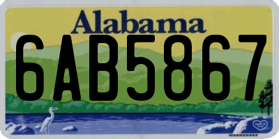 AL license plate 6AB5867