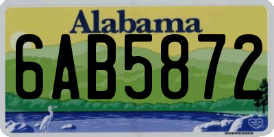 AL license plate 6AB5872