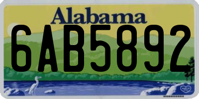 AL license plate 6AB5892