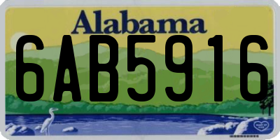 AL license plate 6AB5916