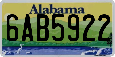 AL license plate 6AB5922