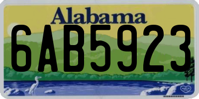 AL license plate 6AB5923