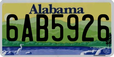 AL license plate 6AB5926