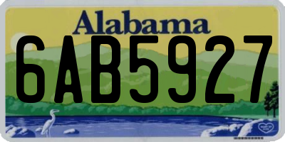 AL license plate 6AB5927