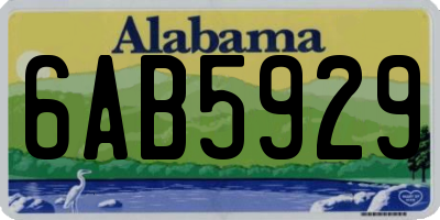 AL license plate 6AB5929