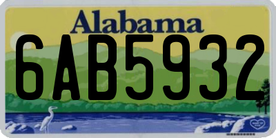 AL license plate 6AB5932