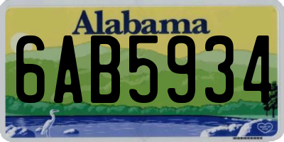 AL license plate 6AB5934