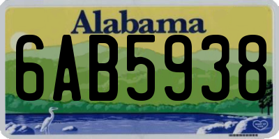 AL license plate 6AB5938