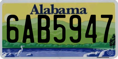 AL license plate 6AB5947