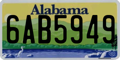 AL license plate 6AB5949