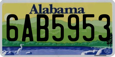 AL license plate 6AB5953