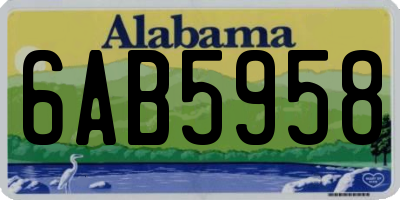 AL license plate 6AB5958