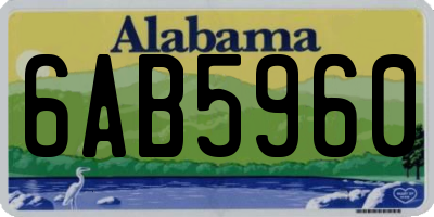 AL license plate 6AB5960