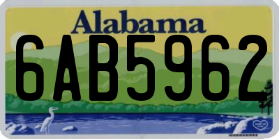 AL license plate 6AB5962
