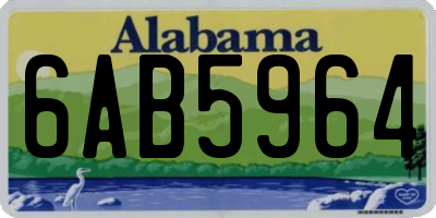 AL license plate 6AB5964