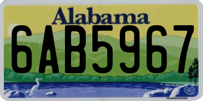 AL license plate 6AB5967