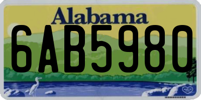 AL license plate 6AB5980