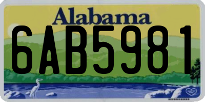 AL license plate 6AB5981