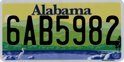AL license plate 6AB5982