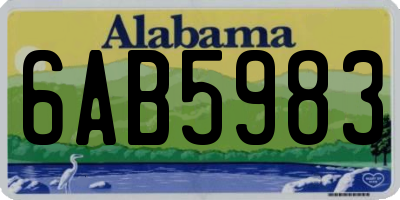 AL license plate 6AB5983