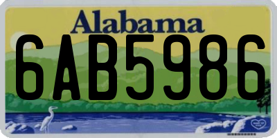 AL license plate 6AB5986