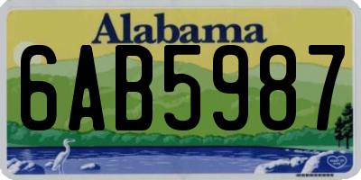 AL license plate 6AB5987