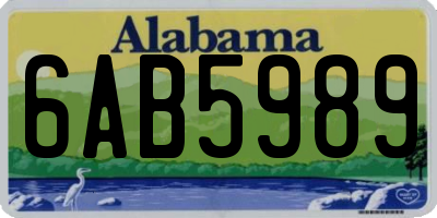 AL license plate 6AB5989