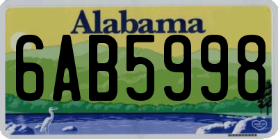 AL license plate 6AB5998