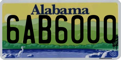 AL license plate 6AB6000