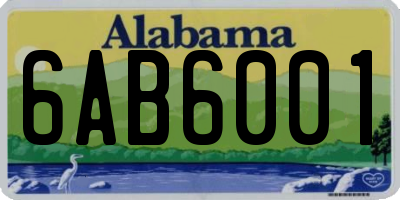 AL license plate 6AB6001