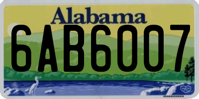 AL license plate 6AB6007