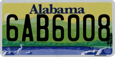 AL license plate 6AB6008