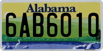 AL license plate 6AB6010