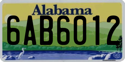 AL license plate 6AB6012