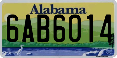 AL license plate 6AB6014