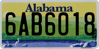 AL license plate 6AB6018