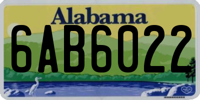 AL license plate 6AB6022