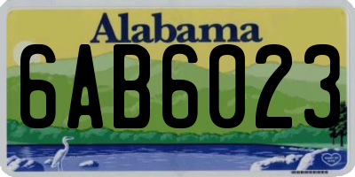AL license plate 6AB6023