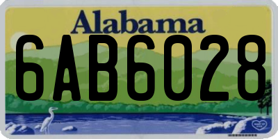 AL license plate 6AB6028