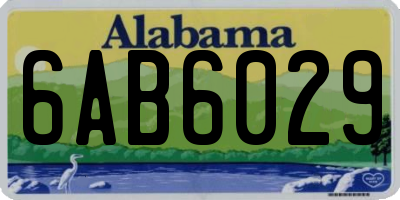 AL license plate 6AB6029