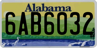 AL license plate 6AB6032