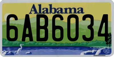 AL license plate 6AB6034