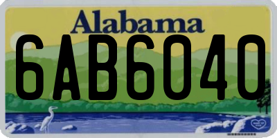 AL license plate 6AB6040
