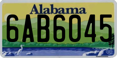 AL license plate 6AB6045