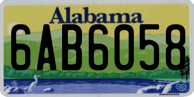 AL license plate 6AB6058