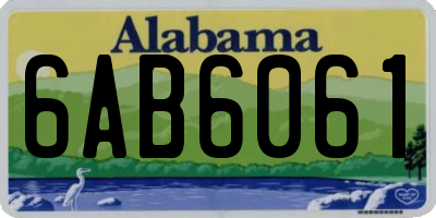 AL license plate 6AB6061