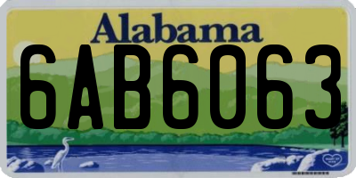 AL license plate 6AB6063