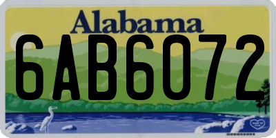 AL license plate 6AB6072